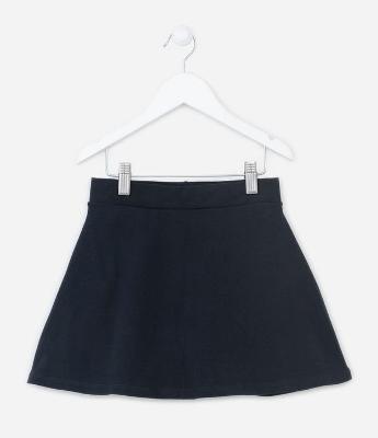 Short Saia Infantil em Cotton sem Estampa - Tam 5 a 14 Anos