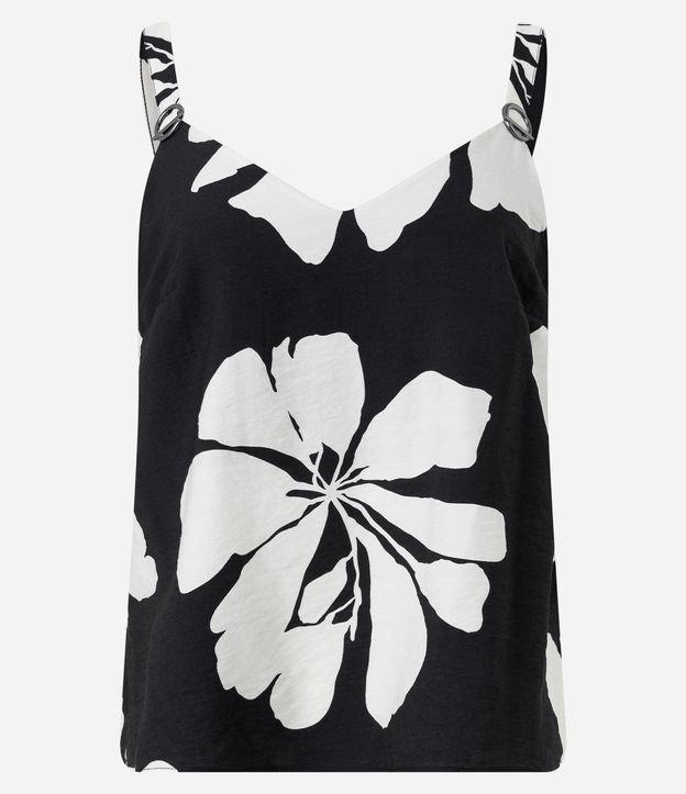 Blusa de Alça em Viscose com Flores Estampadas - 2