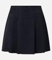 Short Saia em Tecido Acetinado com Pregas e Fechamento em Zíper - 2