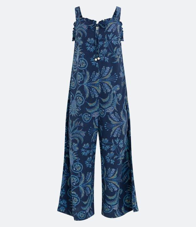 Macacão de Alça em Viscolinho com Estampa de Folhagens - 2