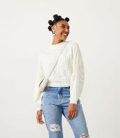 Suéter em Tricô Texturizado com Punho Ajustado - 1