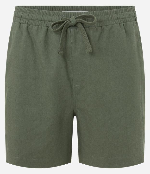 Bermuda em Algodão com Linho e Cós Elástico - 1