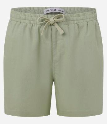 Bermuda em Algodão com Linho e Cós Elástico