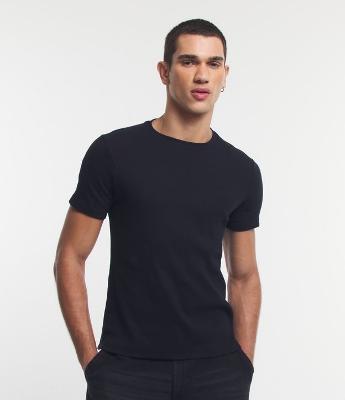 Camiseta Muscle em Ribana com Manga Curta