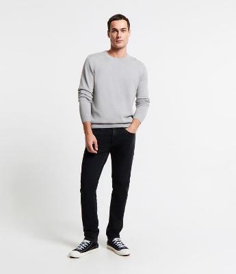 Calça Slim Básica Jeans com Detalhes Estonado