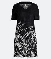 Vestido T-Shirt em Viscolinho com Folhagens Estampadas - 2