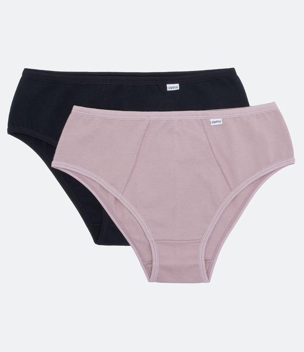Kit 02 Calcinhas Altas em Algodão com Lateral Larga DelRio - 1