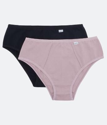 Kit 02 Calcinhas Altas em Algodão com Lateral Larga DelRio