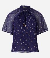 Blusa em Chiffon com Amarração e Estampa Esquilos - 2