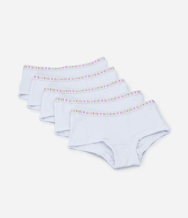 Kit 05 Calcinhas Boxer Infantis em Cotton Premium com Elástico no Cós - Tam 5 a 14 Anos - 1