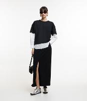 Saia New Midi em Alfaiataria com Fenda Frontal - 1