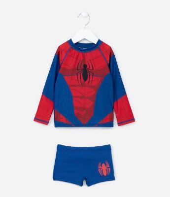 Conjunto Infantil com Proteção UV do Homem Aranha - Tam 2 ao 12 anos