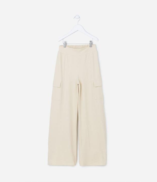 Calça Alfaiataria Texturizada com Bolsos Cargo - Tam 5 a 14 Anos - 1