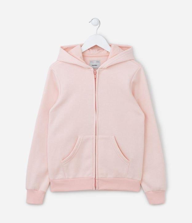 Jaqueta Básica Infantil em Moletom com Bolso Canguru- Tam 5 a 14 Anos - 1