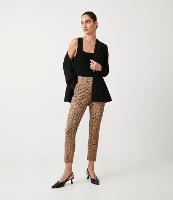 Calça Cigarrete em Algodão Satin com Elástico e Estampa Animal Print Onça - 1