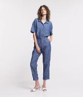 Calça Reta Alfaiatada em Jeans com Barra Dobrada - 1