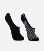 Kit 02 Pares de Meia Invisível em Algodão com Estampa Listrada - 1