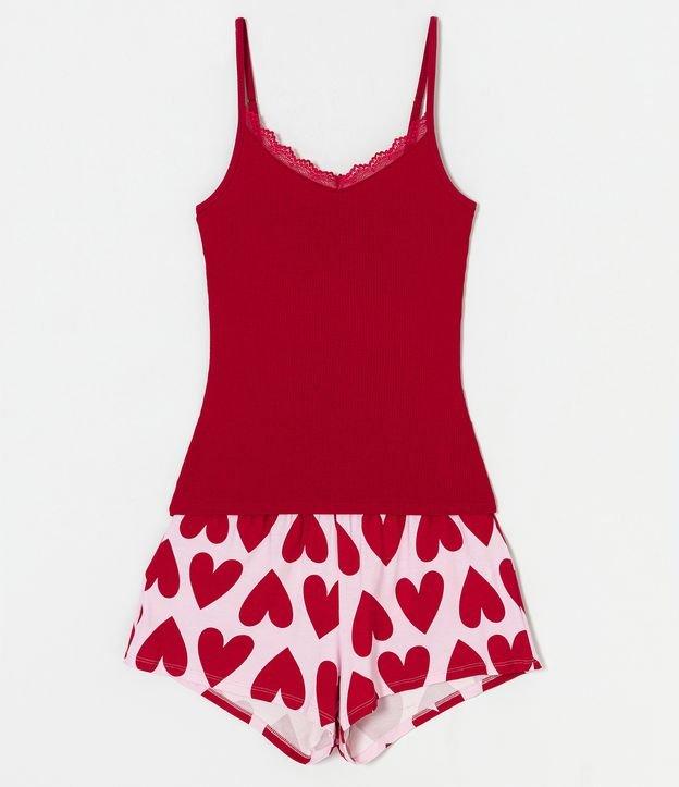 Pijama Short Doll em Algodão com Estampa Coração - 2