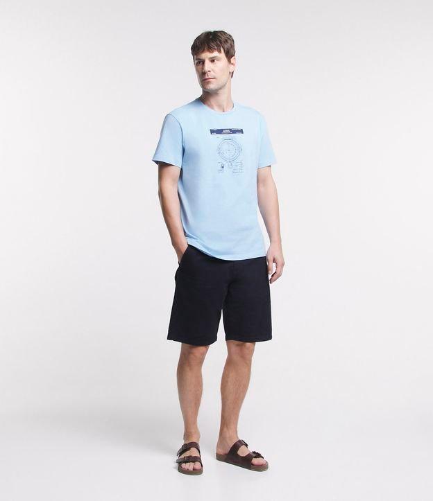 Camiseta Comfort em Algodão com Estampa de Bússola - 1