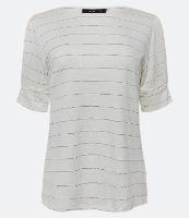 Blusa em Viscose Texturizada com Listras de Fio Metálico - 2