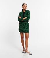 Saia Reta em Tweed com Estampa Pied de Poule - 1