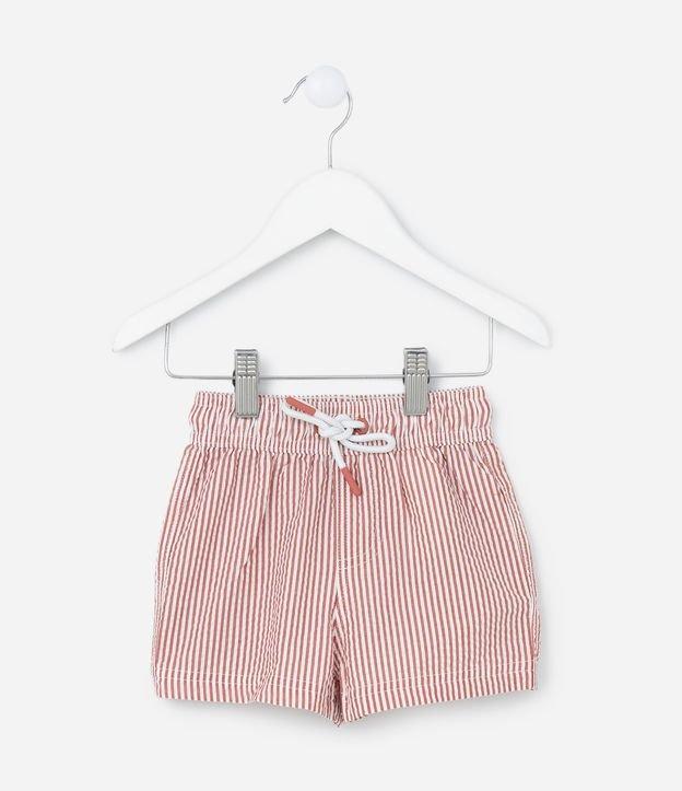 Bermuda Infantil em Microfibra com Textura e Listrinhas - Tam 1 a 5 Anos - 1
