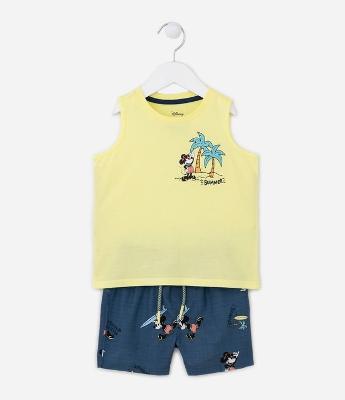 Conjunto Infantil com Estampa do Mickey Praieiro - Tam 1 a 5 anos