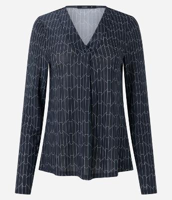 Blusa Manga Longa em Microfibra Estampa Abstrata