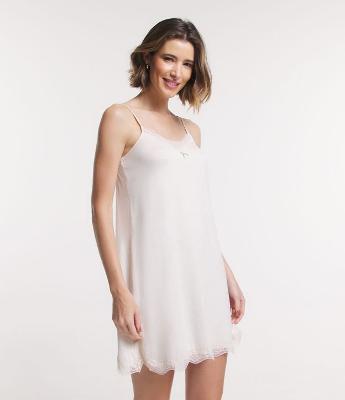 Camisola de Alcinha em Viscolycra com Renda