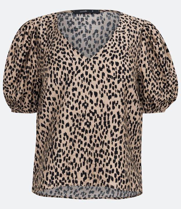 Blusa Manga Curta em Viscose com Estampa Animal Print - 2