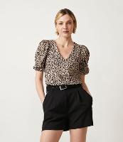 Blusa Manga Curta em Viscose com Estampa Animal Print - 1