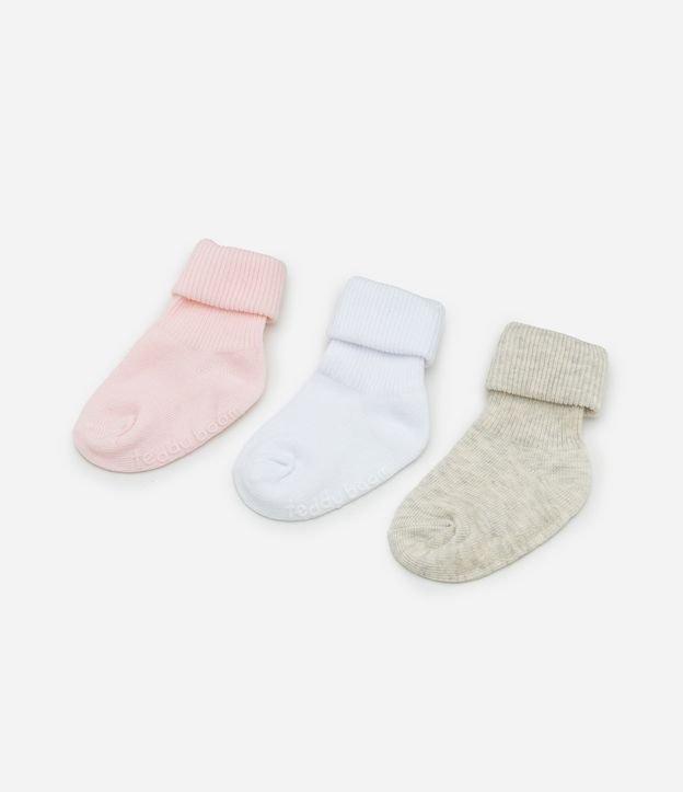 Kit 03 Pares de Meias Infantil com Dobra Dupla - Tam 0 a 12 meses - 2