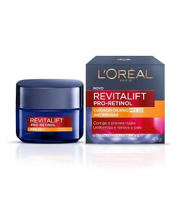 Creme Facial Revitalift Pró Retinol Cuidado Diurno Antirrugas FPS 20 Loreal Paris