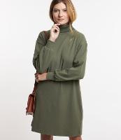 Vestido em Suedine com Gola Alta e Punho Ajustado - 2