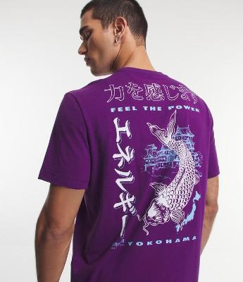 Camiseta Comfort em Meia Malha com Estampa Oriental