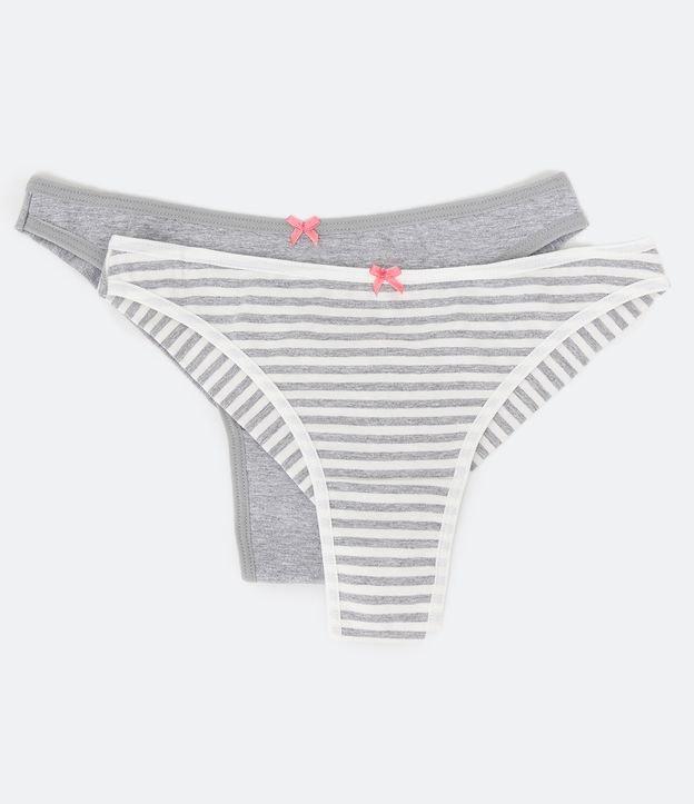 Kit 02 Calcinhas Biquíni Fio Duplo em Algodão - 1