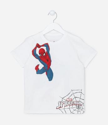Camiseta Infantil Manga Curta com Estampa do Homem Aranha - Tam 5 a 13 anos