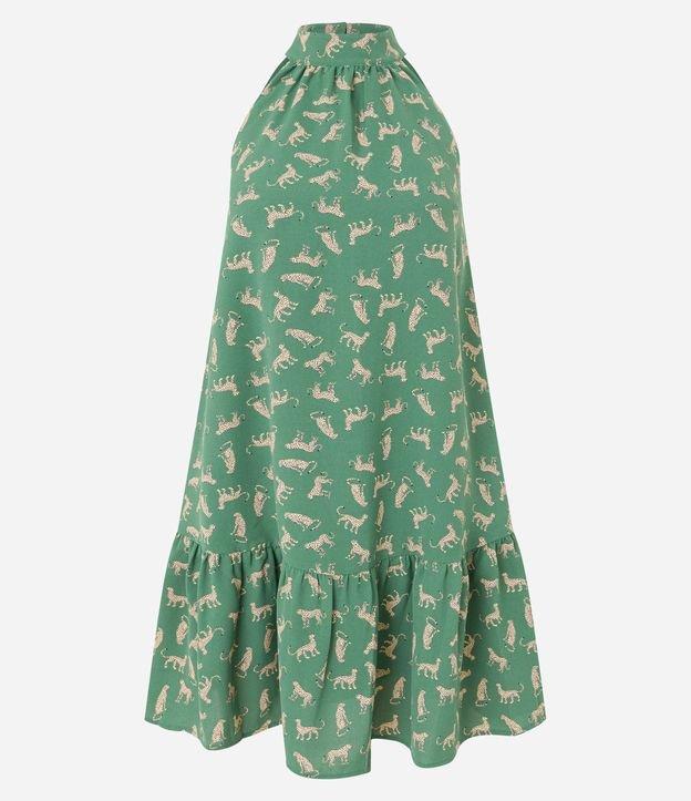 Vestido Airflow Curto Sem Manga com Estampa de Onça - 1