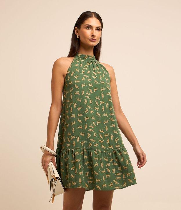 Vestido Airflow Curto Sem Manga com Estampa de Onça - 2