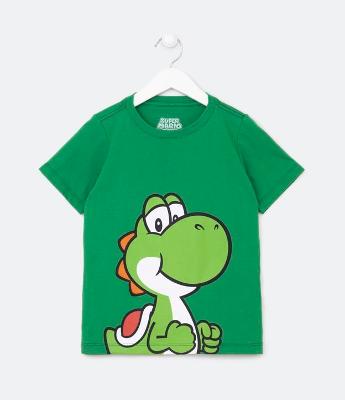 Camiseta Infantil em Meia Malha com Estampa do Yoshi - Tam  3 a 10 Anos