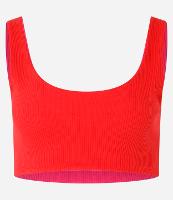 Blusa Regata Cropped Dupla Face em Tecido Misto Canelado - 1