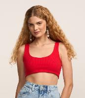 Blusa Regata Cropped Dupla Face em Tecido Misto Canelado - 3