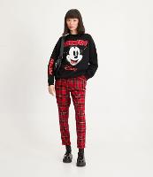 Calça Cenoura Alfaiatada com Estampa Xadrez - 1