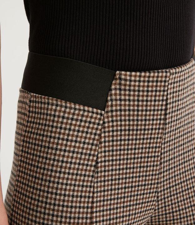 Calça Legging com Estampa Xadrez e Elástico Contrastante - 1