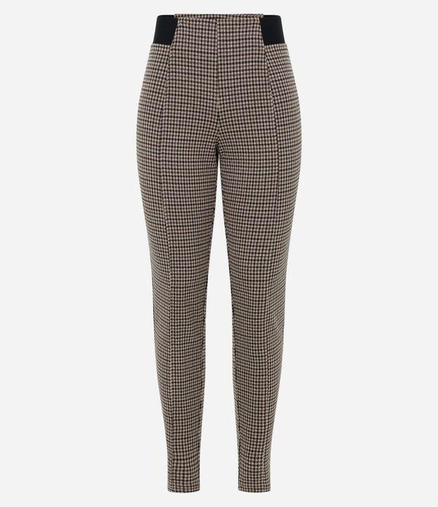 Calça Legging com Estampa Xadrez e Elástico Contrastante - 2
