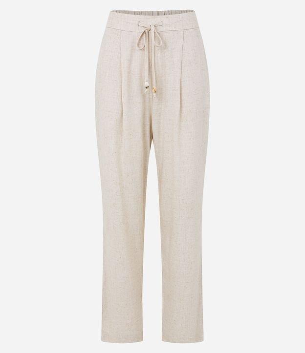Calça Fluída em Viscolinho com Cós Elástico e Amarração - 2