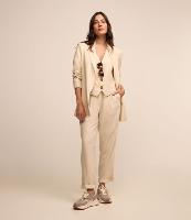 Calça Fluída em Viscolinho com Cós Elástico e Amarração - 3