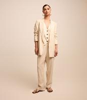 Calça Fluída em Viscolinho com Cós Elástico e Amarração