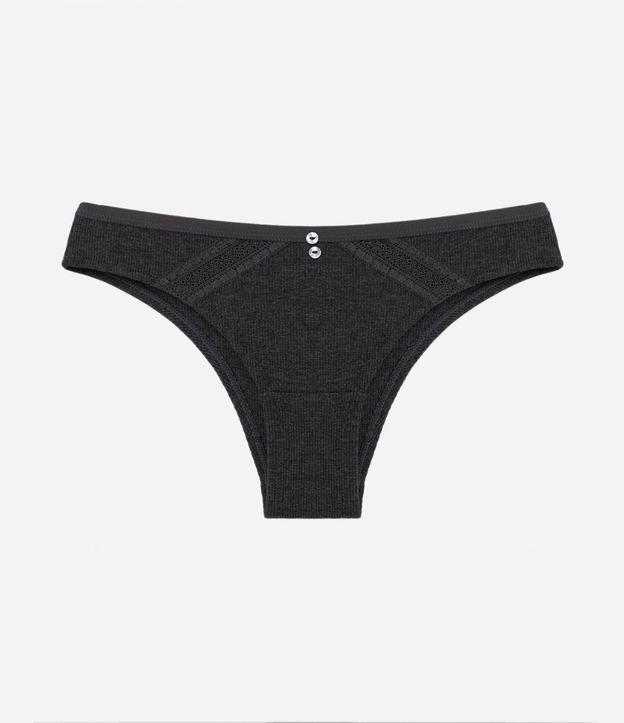 Calcinha Biquíni em Viscose com Detalhe Frontal em Renda - 2