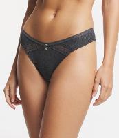 Calcinha Biquíni em Viscose com Detalhe Frontal em Renda - 1